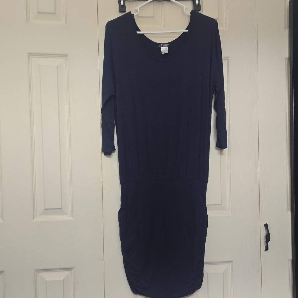 VENUS Deep Blue 3/4 Sleeve Dress